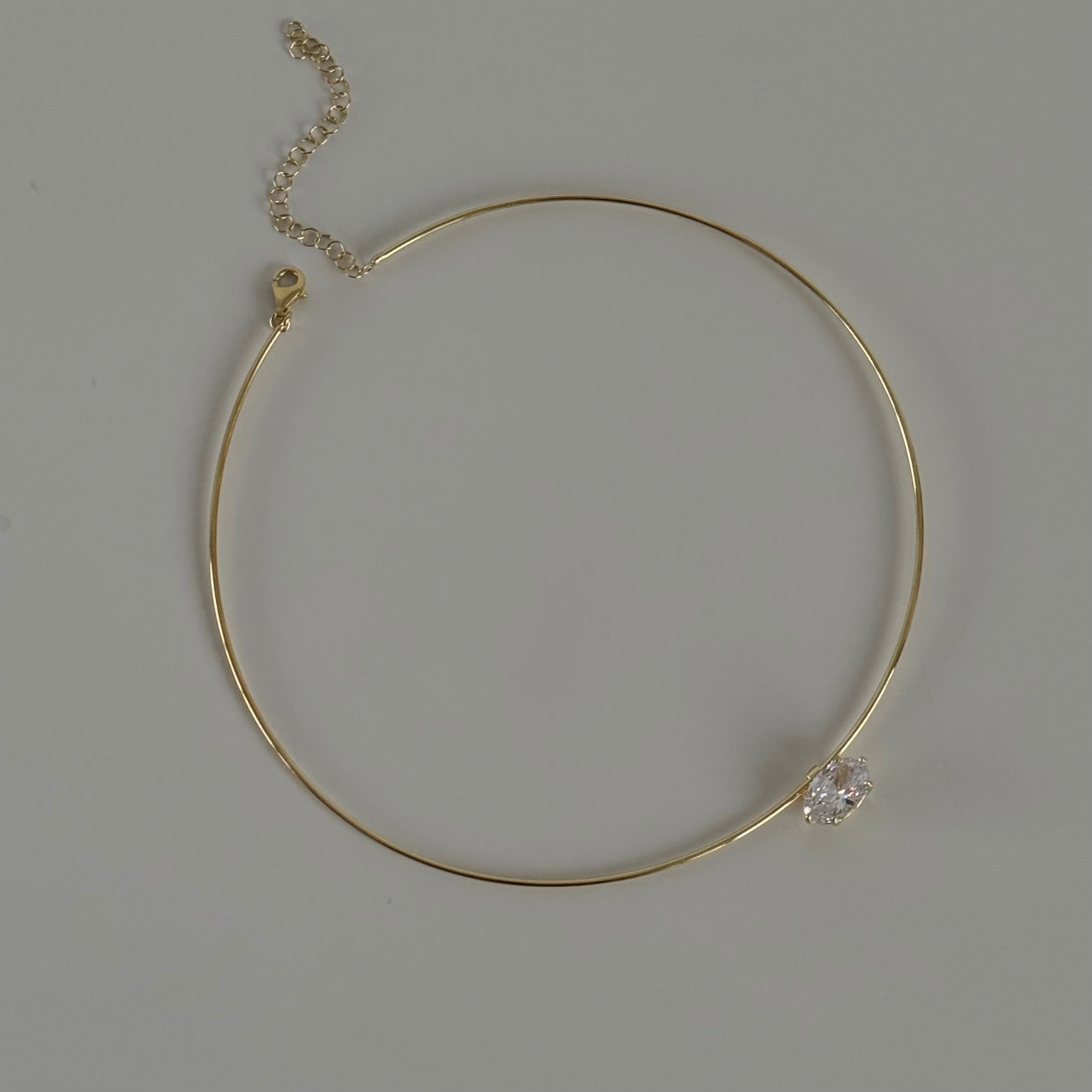 OVAL TAŞ CHOCKER KOLYE| 925 GÜMÜŞ