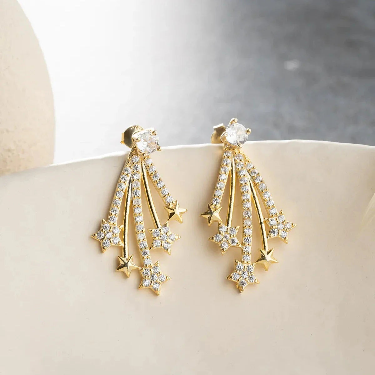 SU YOLU YILDIZ KÜPE | 925 GÜMÜŞ