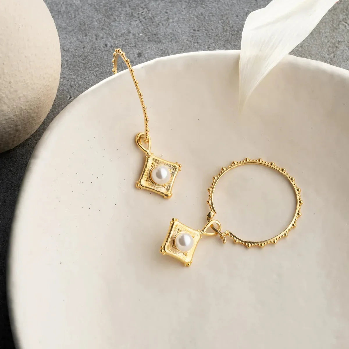 XXL HALKA İNCİ KÜPE | 925 GÜMÜŞ