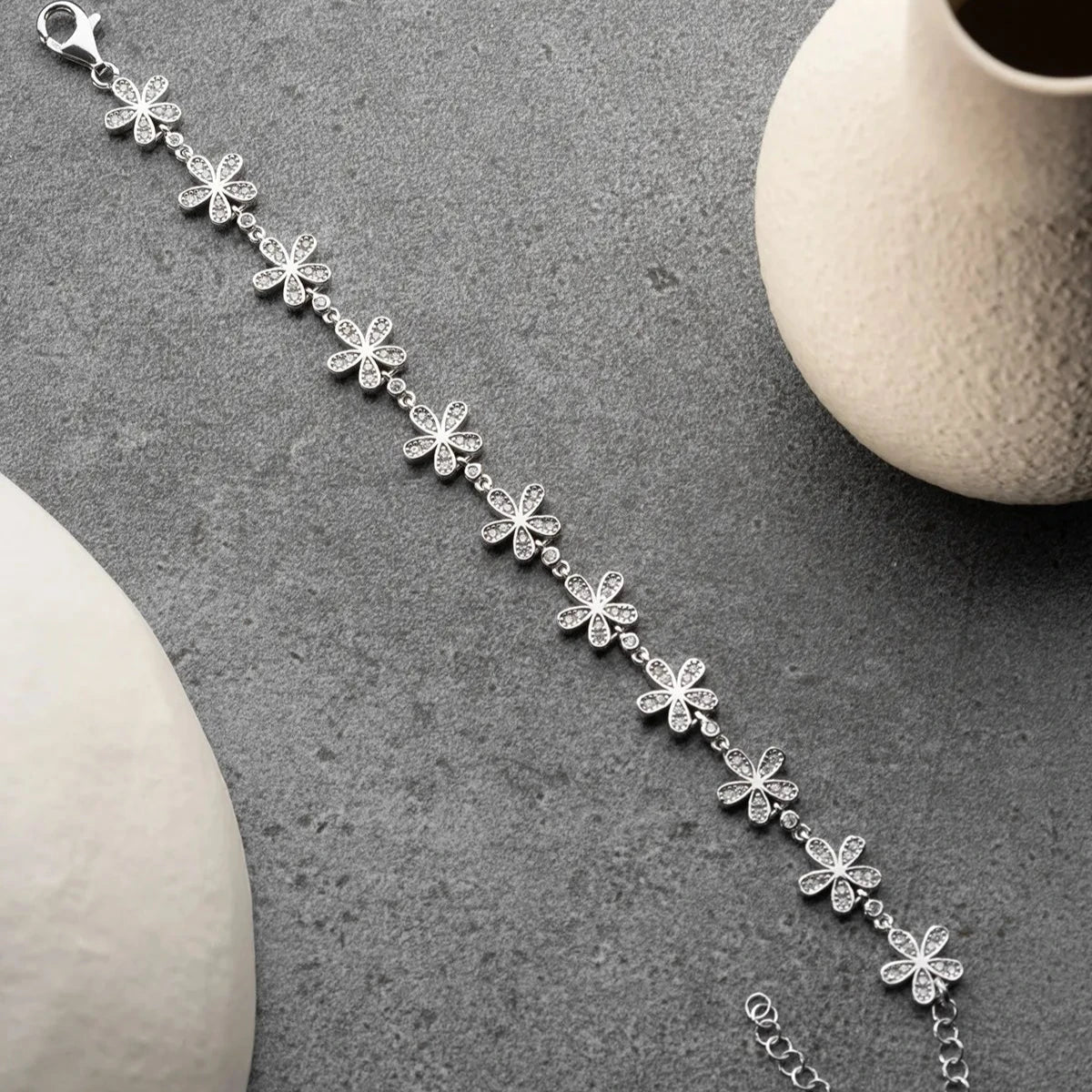 ZİRKON TAŞLI PAPATYA BİLEKLİK | 925 GÜMÜŞ