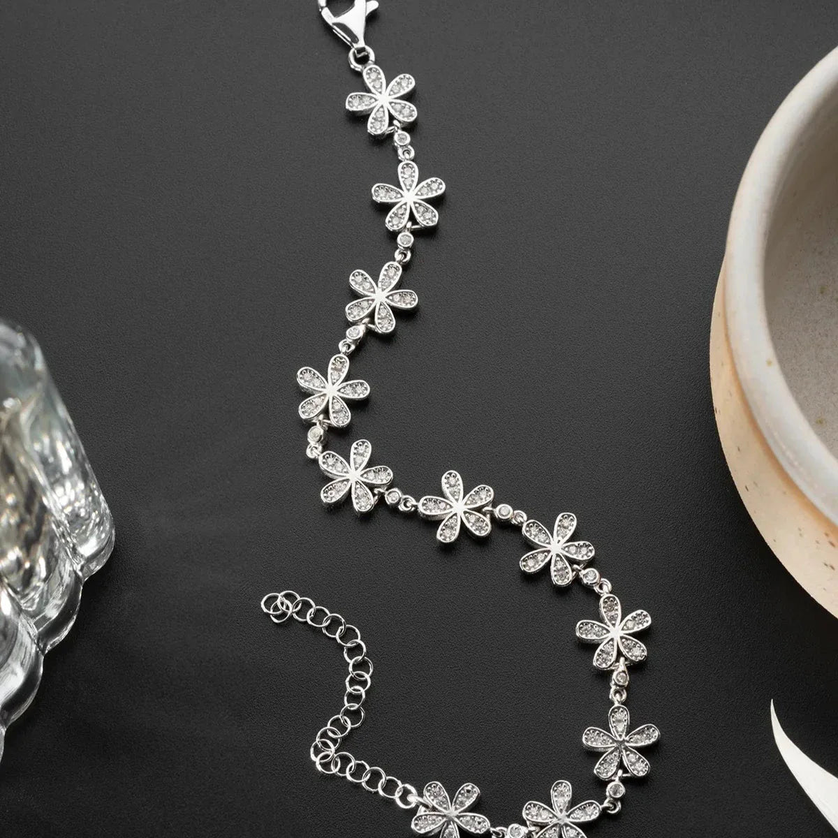 ZİRKON TAŞLI PAPATYA BİLEKLİK | 925 GÜMÜŞ