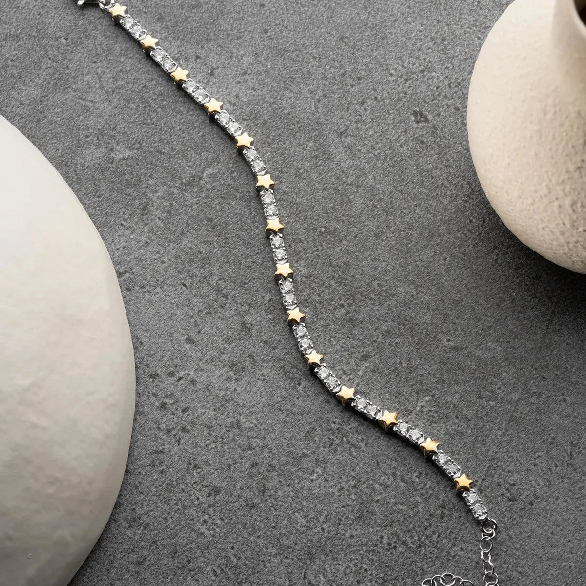 MİNİ YILDIZLI SU YOLU BİLEKLİK | 925 GÜMÜŞ