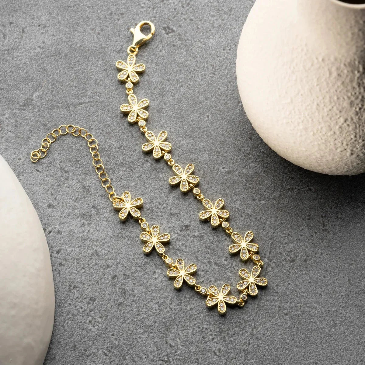 ZİRKON TAŞLI PAPATYA BİLEKLİK | 925 GÜMÜŞ