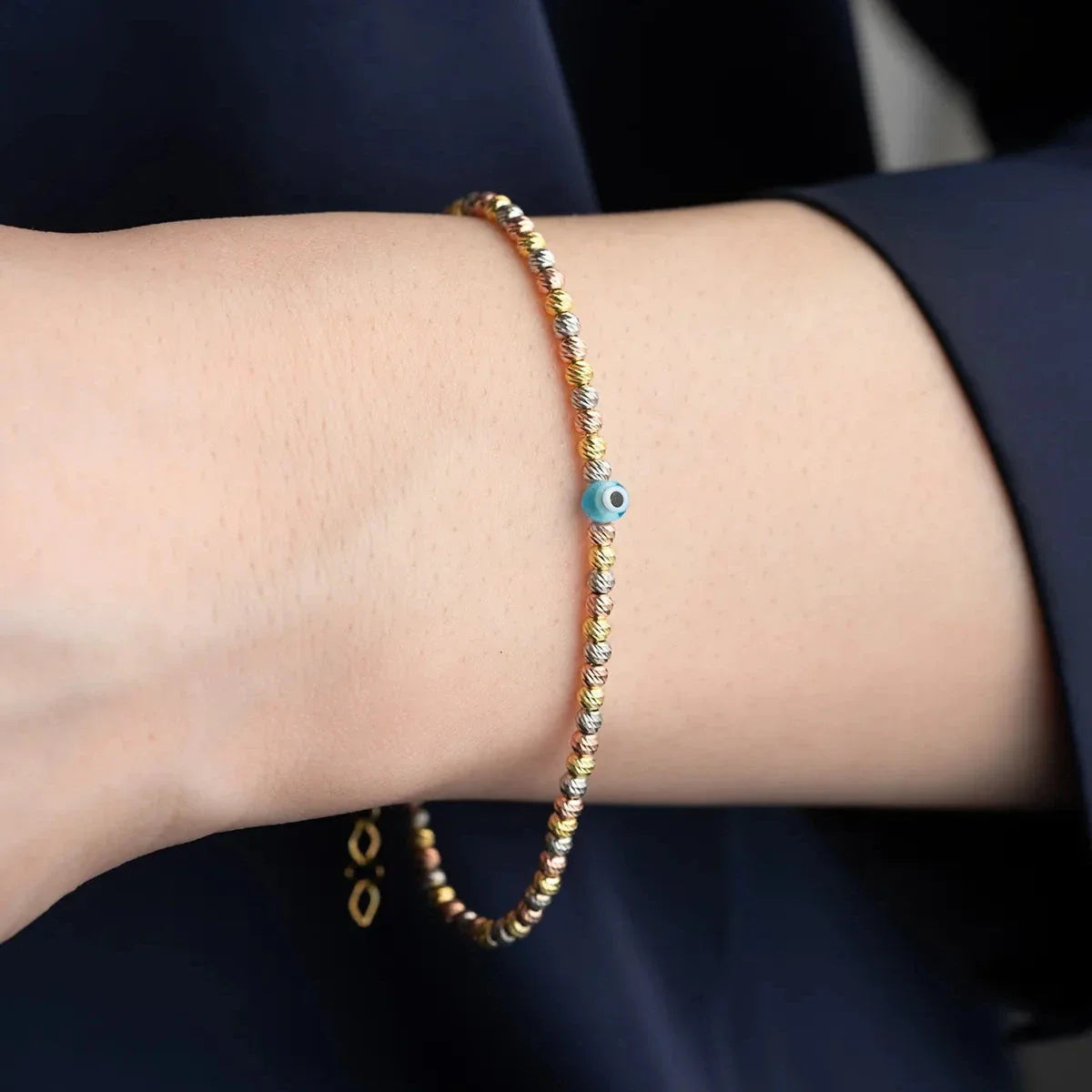 TRİCOLOR DORICA NAZAR BİLEKLİK | 925 GÜMÜŞ