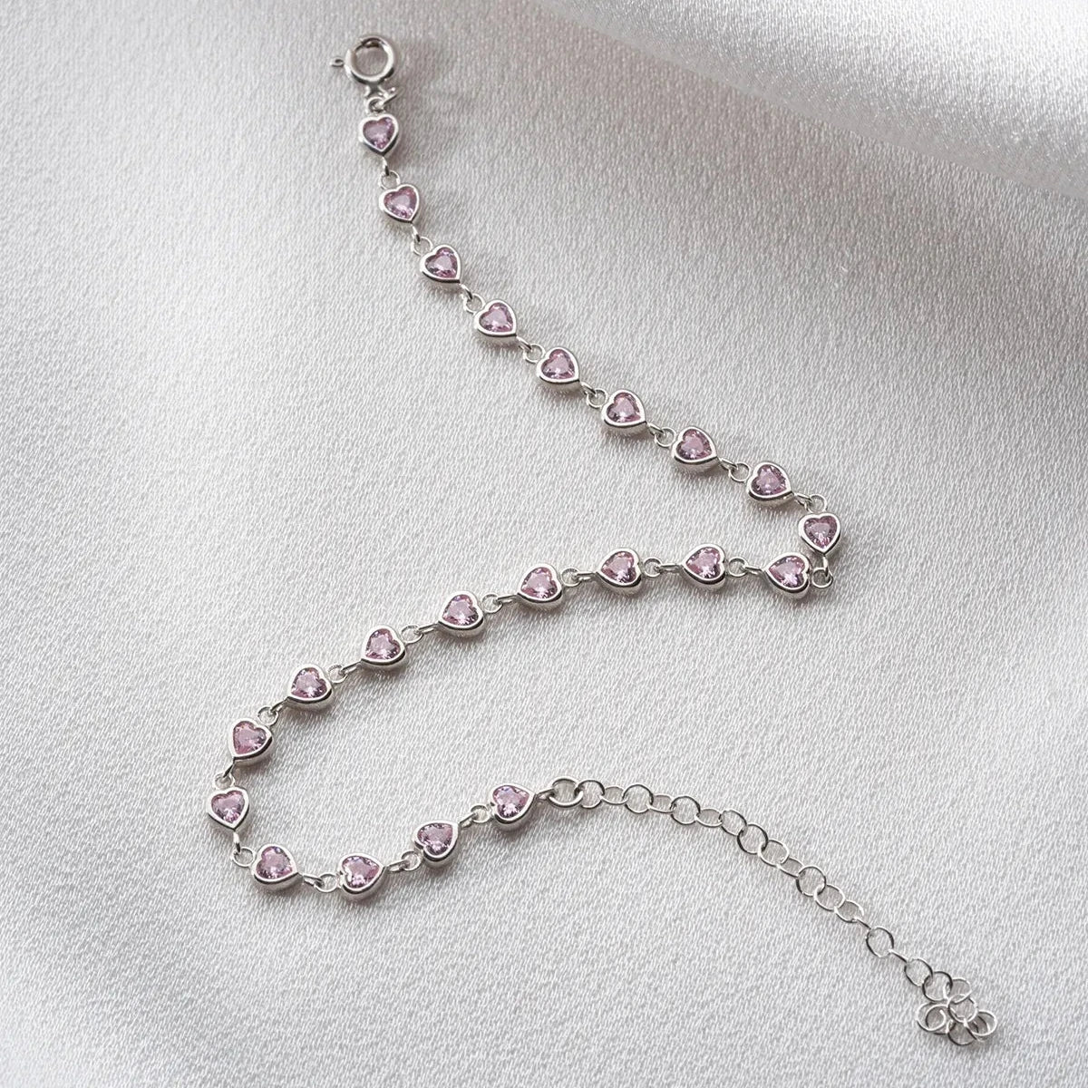 MİNİ ROZA KALP BİLEKLİK | 925 GÜMÜŞ