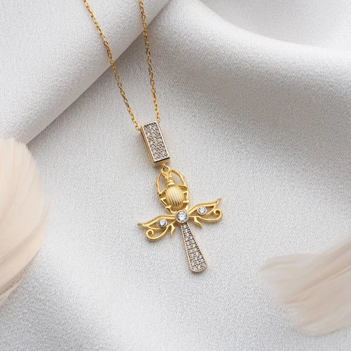 SCARAB ANKH KOLYE | 925 GÜMÜŞ