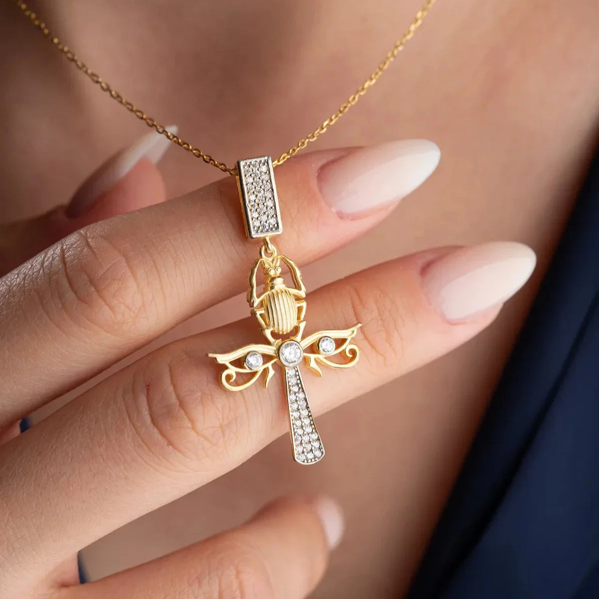 SCARAB ANKH KOLYE | 925 GÜMÜŞ