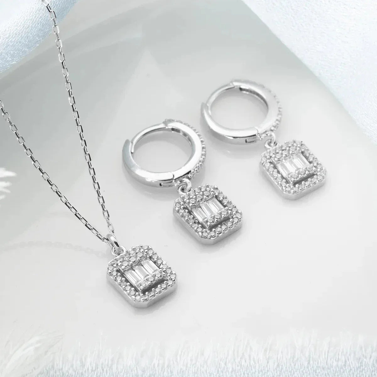 BAGET KOLYE KÜPE SET | 925 GÜMÜŞ