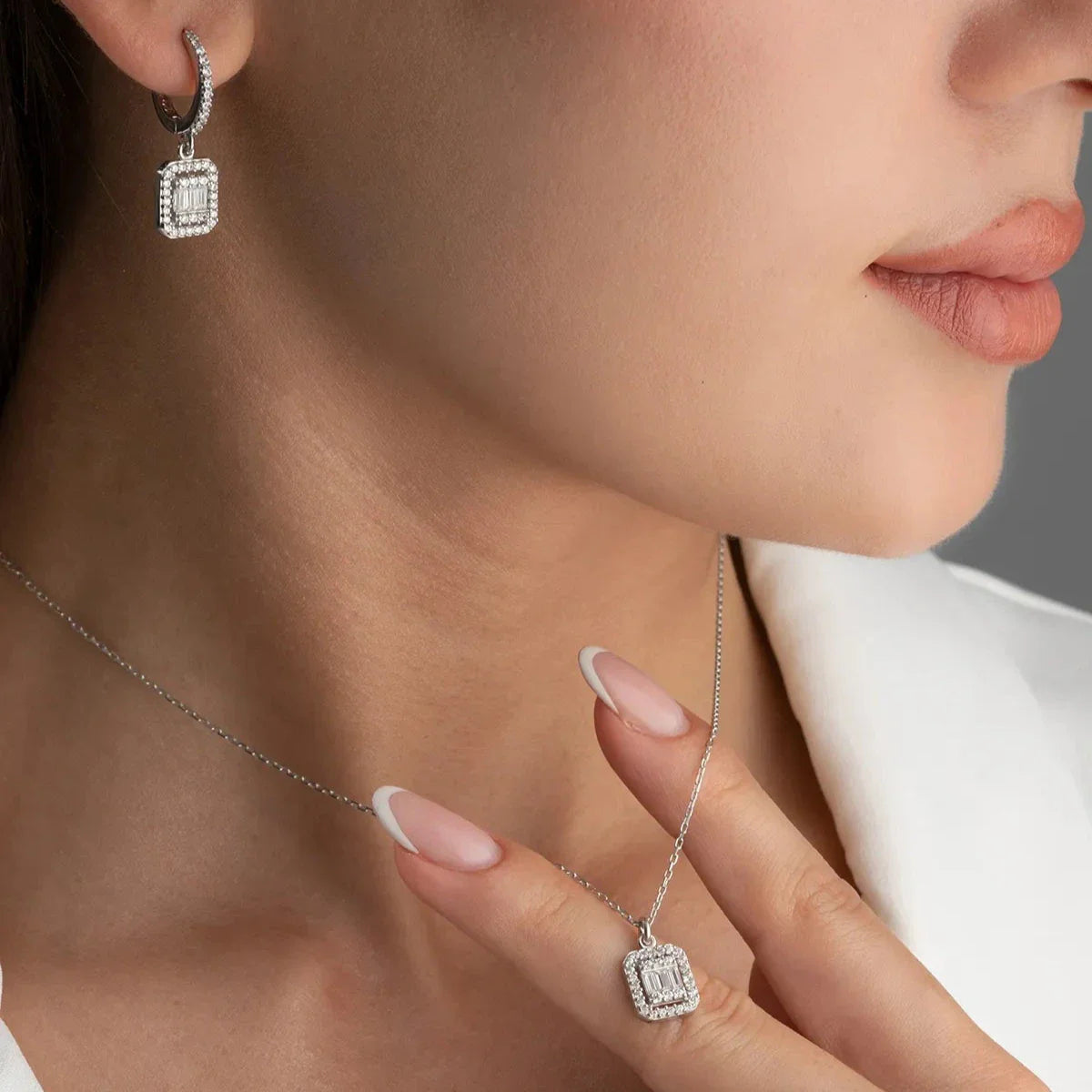 BAGET KOLYE KÜPE SET | 925 GÜMÜŞ