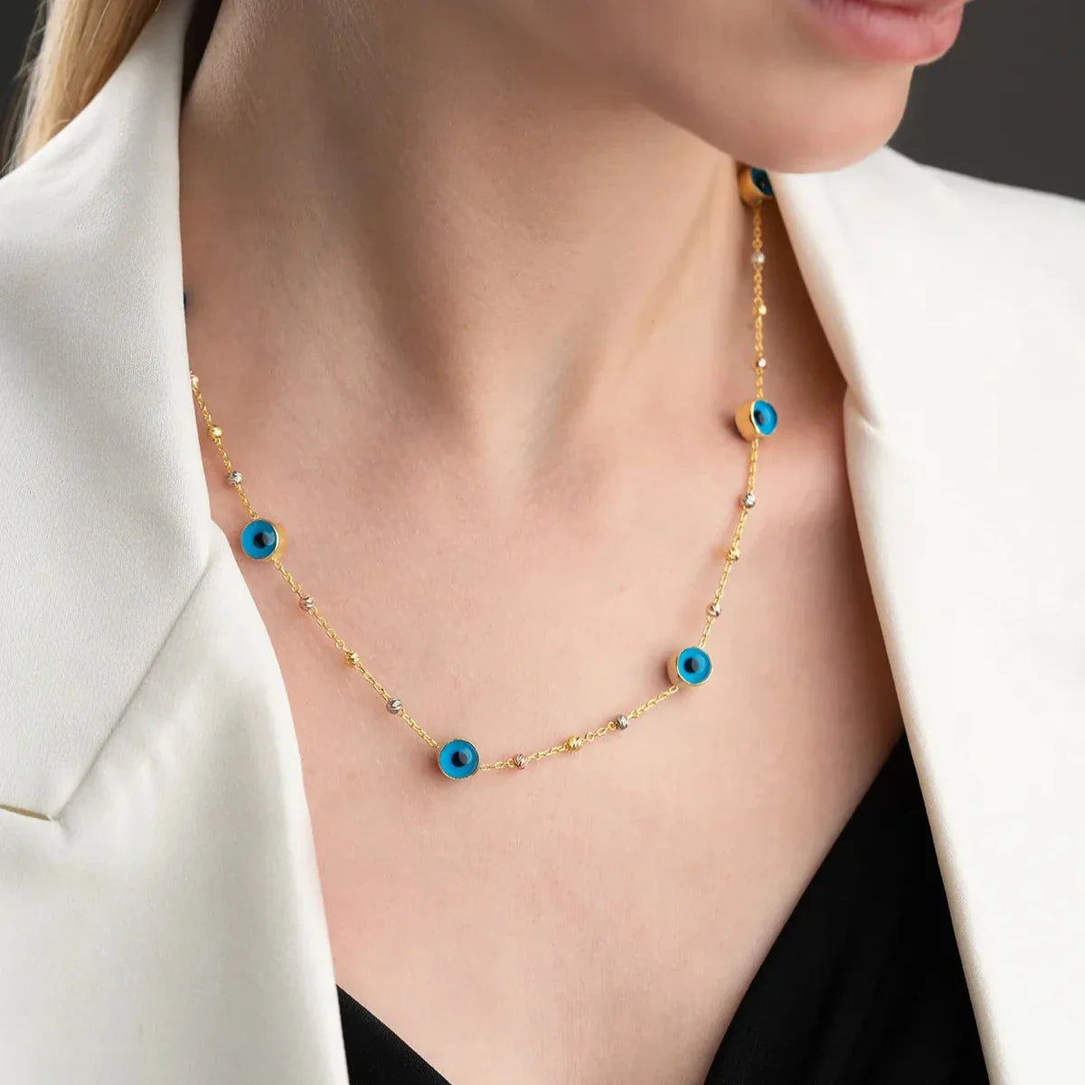 BULLET DORICA NAZAR KOLYE | 925 GÜMÜŞ