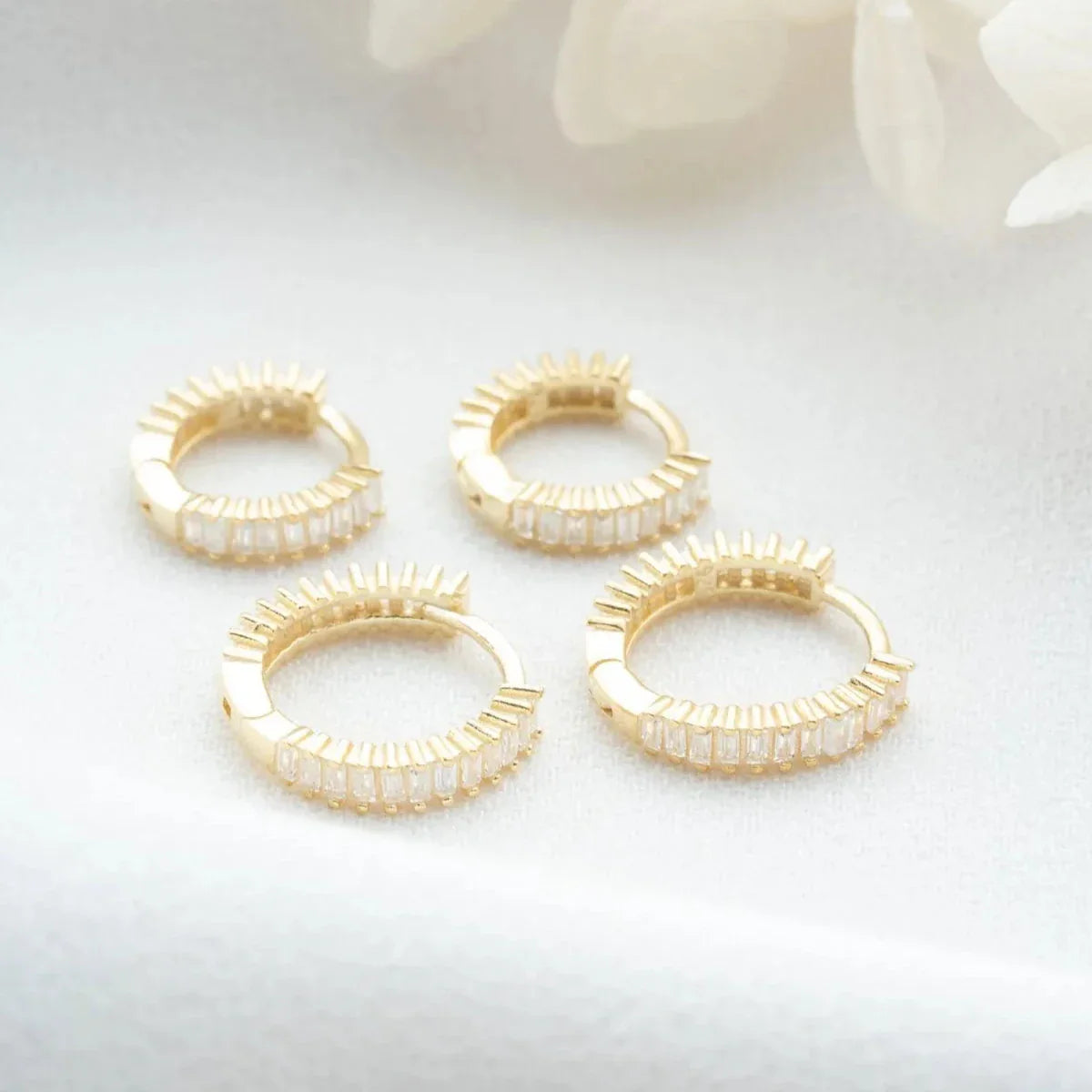 BAGET TAŞLI 2'Lİ SET KÜPE | 925 GÜMÜŞ