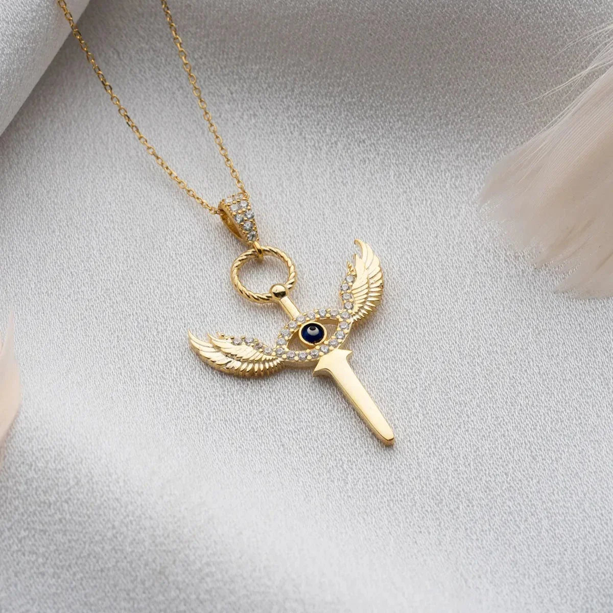 KANATLI GÖZ KILIÇ KOLYE | 925 GÜMÜŞ