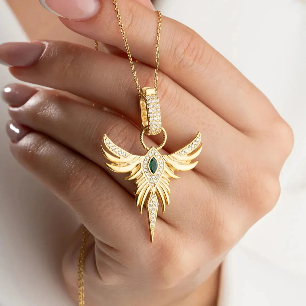 MİRAGE ZÜMRÜDÜANKA KOLYE | 925 GÜMÜŞ