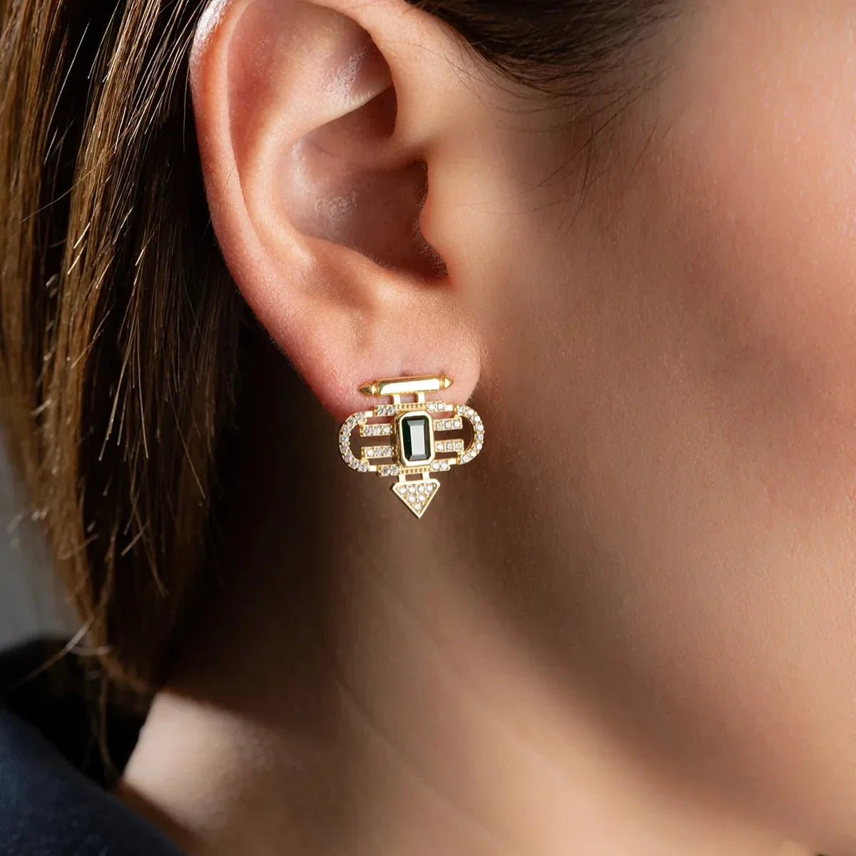 YEŞİL ZÜMRÜT ŞEYMA KÜPE | 925 GÜMÜŞ