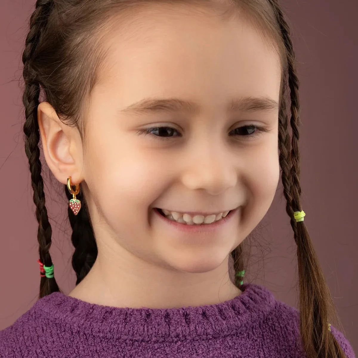 ÇİLEK ÇOCUK KÜPE | 925 GÜMÜŞ