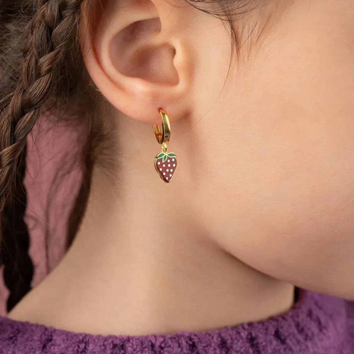 ÇİLEK ÇOCUK KÜPE | 925 GÜMÜŞ