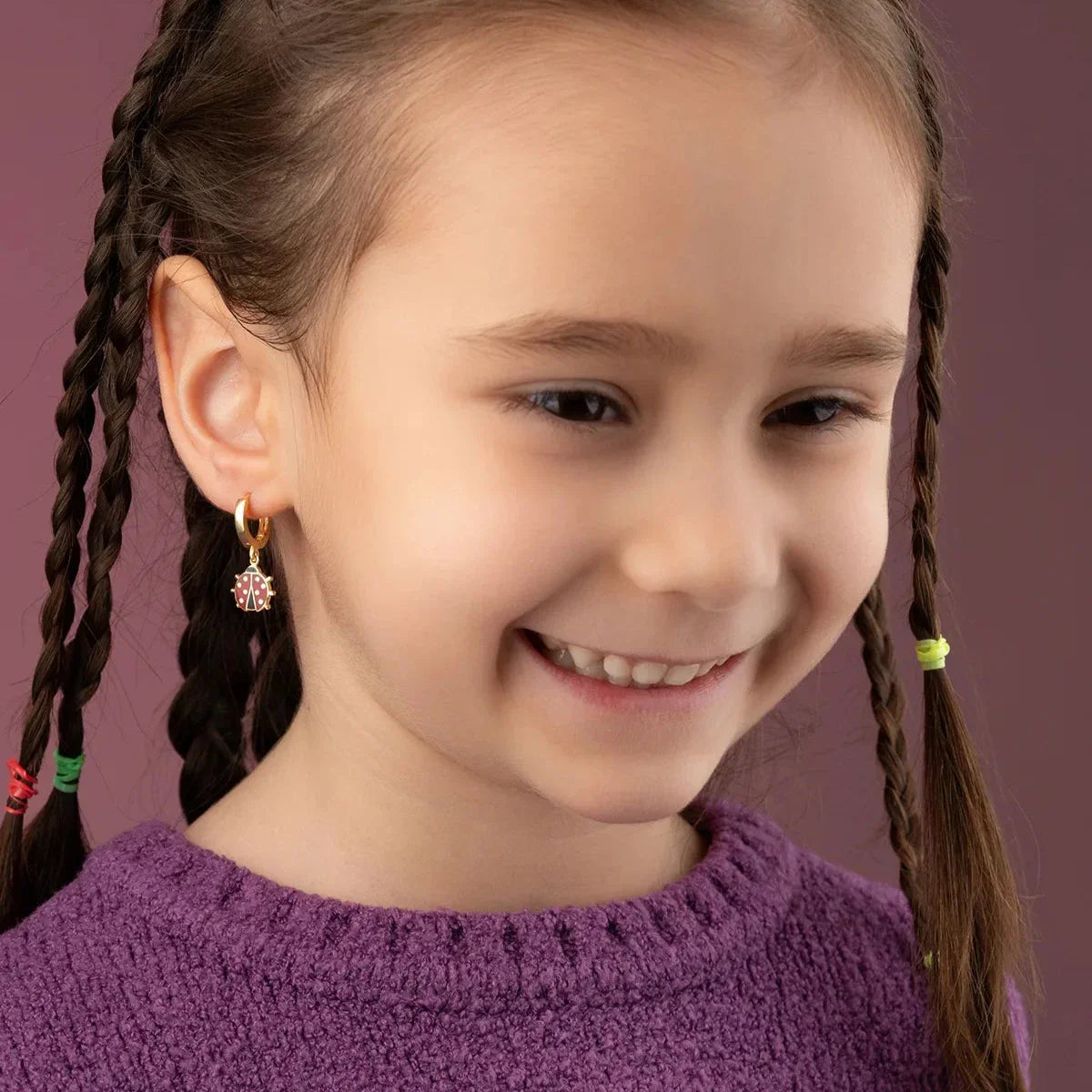 MİNELİ UĞUR BÖCEĞİ ÇOCUK KÜPE | 925 GÜMÜŞ