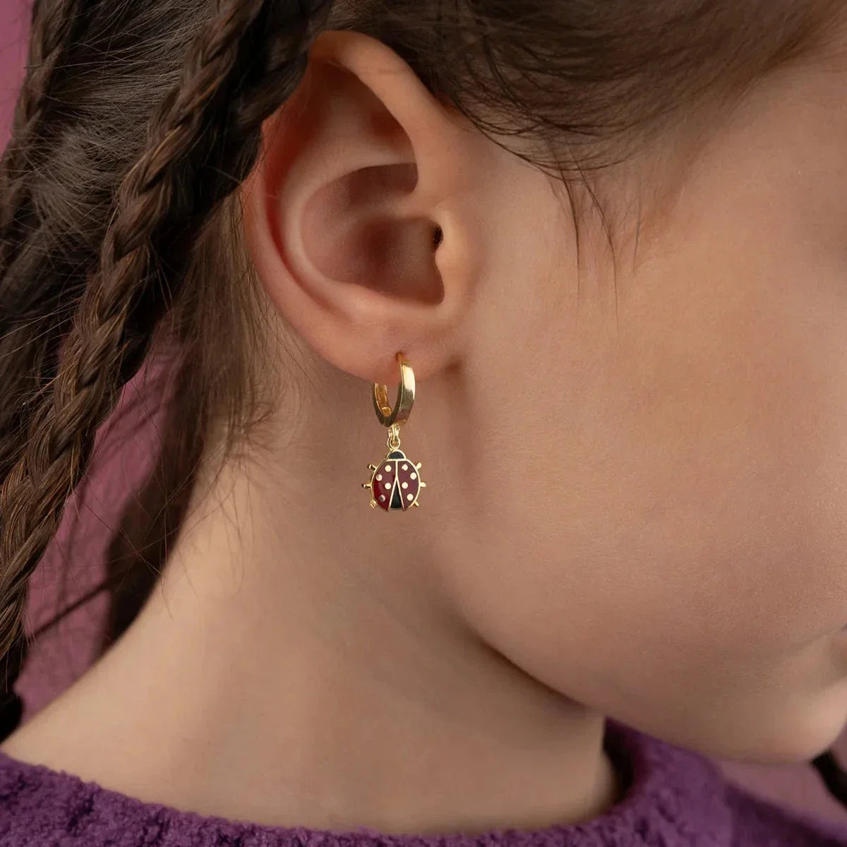 MİNELİ UĞUR BÖCEĞİ ÇOCUK KÜPE | 925 GÜMÜŞ