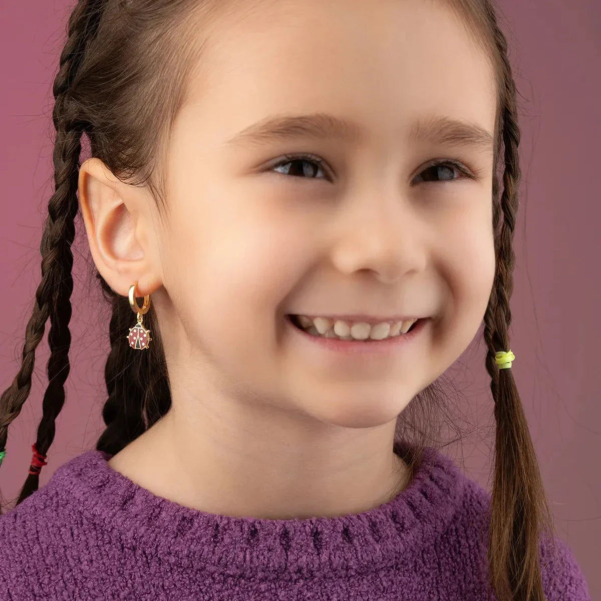 MİNELİ UĞUR BÖCEĞİ ÇOCUK KÜPE | 925 GÜMÜŞ