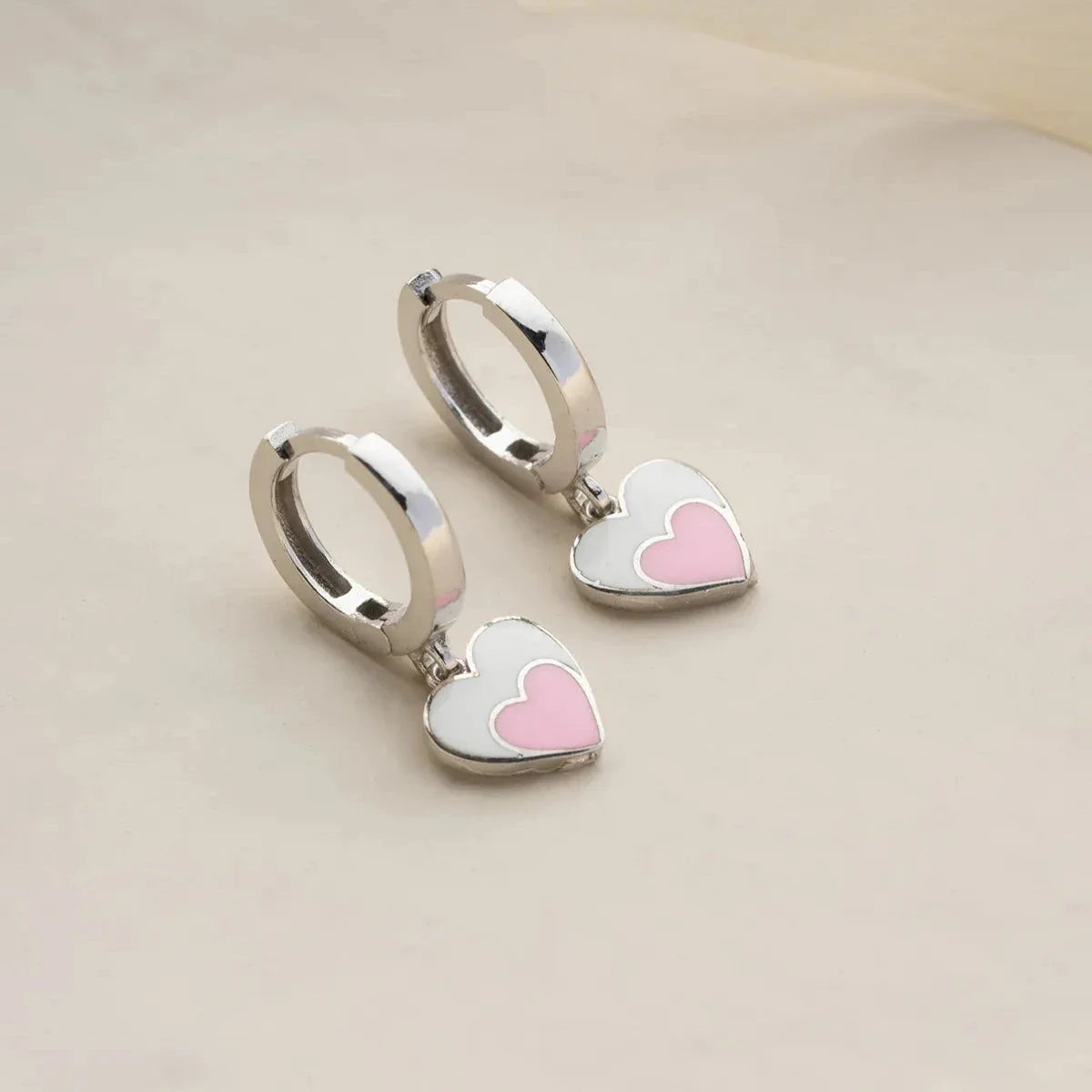 MİNELİ KALP ÇOCUK KÜPE | 925 GÜMÜŞ