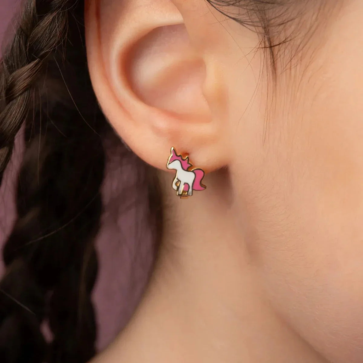 MİNELİ UNICORN ÇOCUK KÜPE | 925 GÜMÜŞ