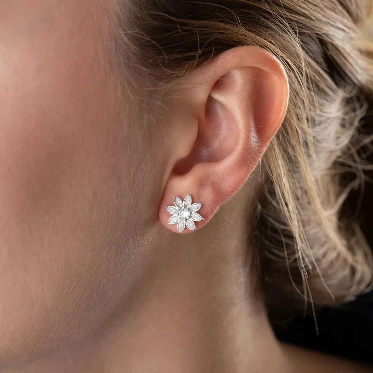 LOTUS ÇİÇEĞİ ÇİVİLİ KÜPE | 925 GÜMÜŞ