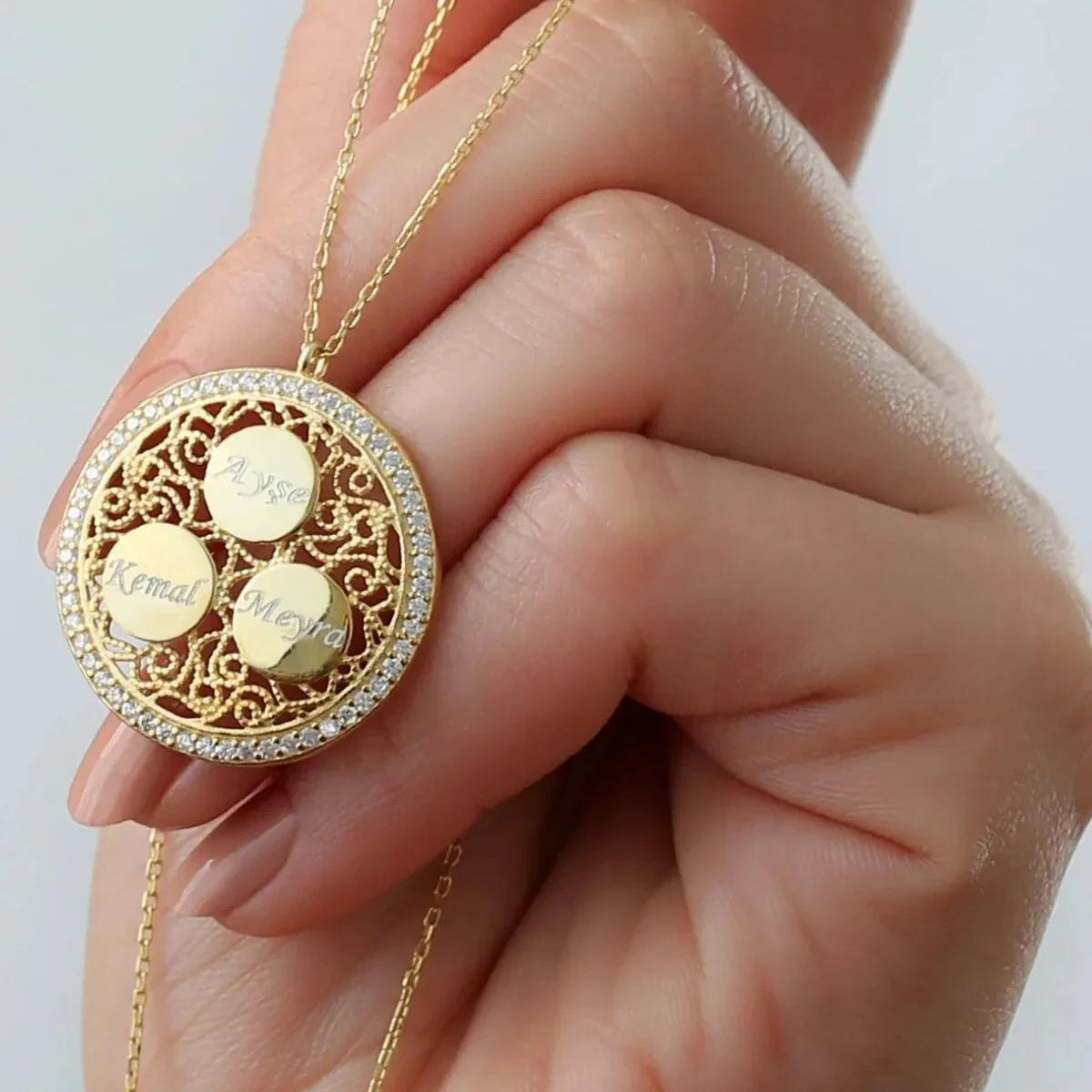 ÜÇLÜ GRAVÜR KOLYE | 925 GÜMÜŞ