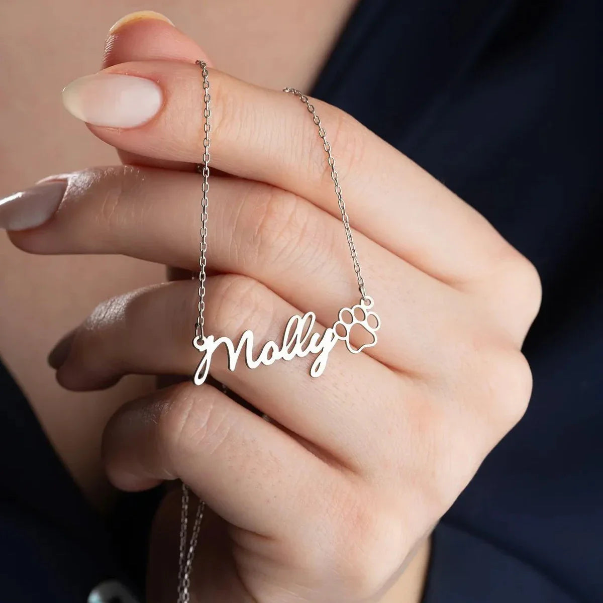 YATAY İSİMLİ PATİ KOLYE | 925 GÜMÜŞ