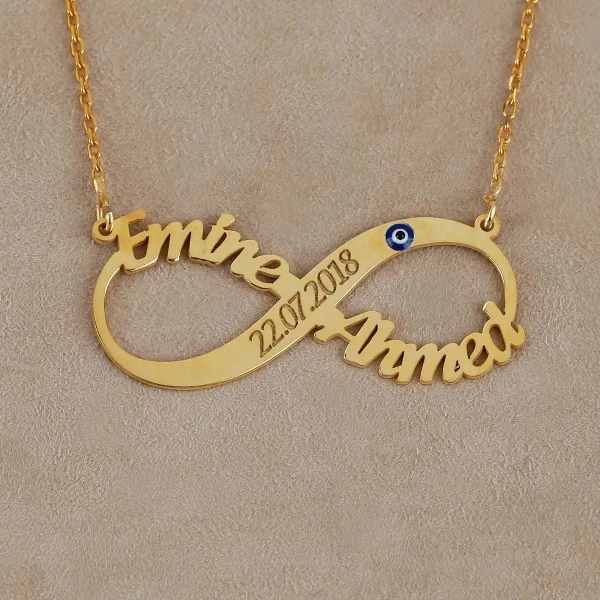 İKİ İSİMLİ SONSUZLUK KOLYE | 925 GÜMÜŞ