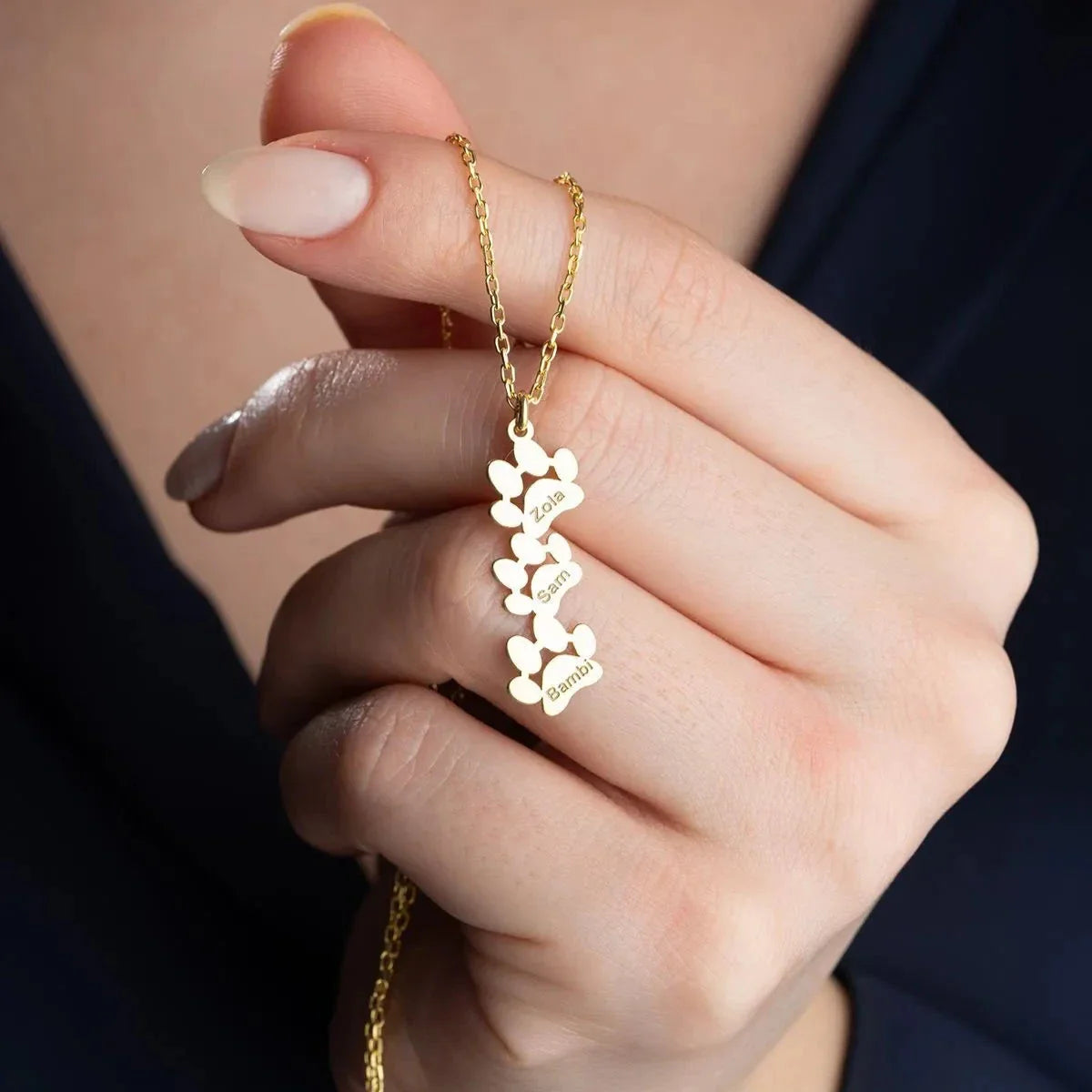 ÜÇ İSİMLİ PATİ KOLYE | 925 GÜMÜŞ