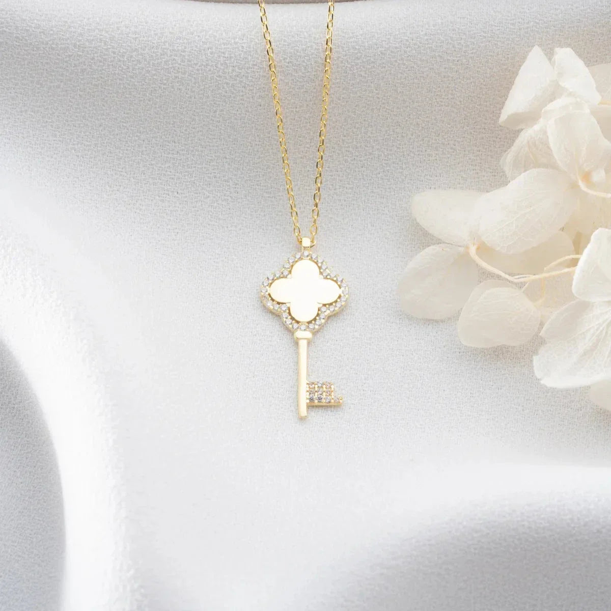 TAŞLI ANAHTAR KOLYE | 925 GÜMÜŞ