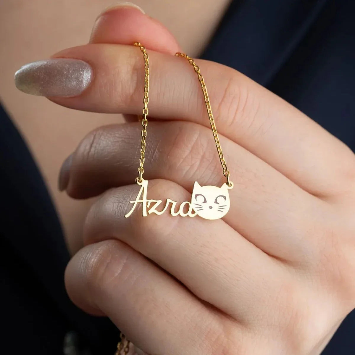 İSİMLİ KEDİ KOLYE | 925 GÜMÜŞ