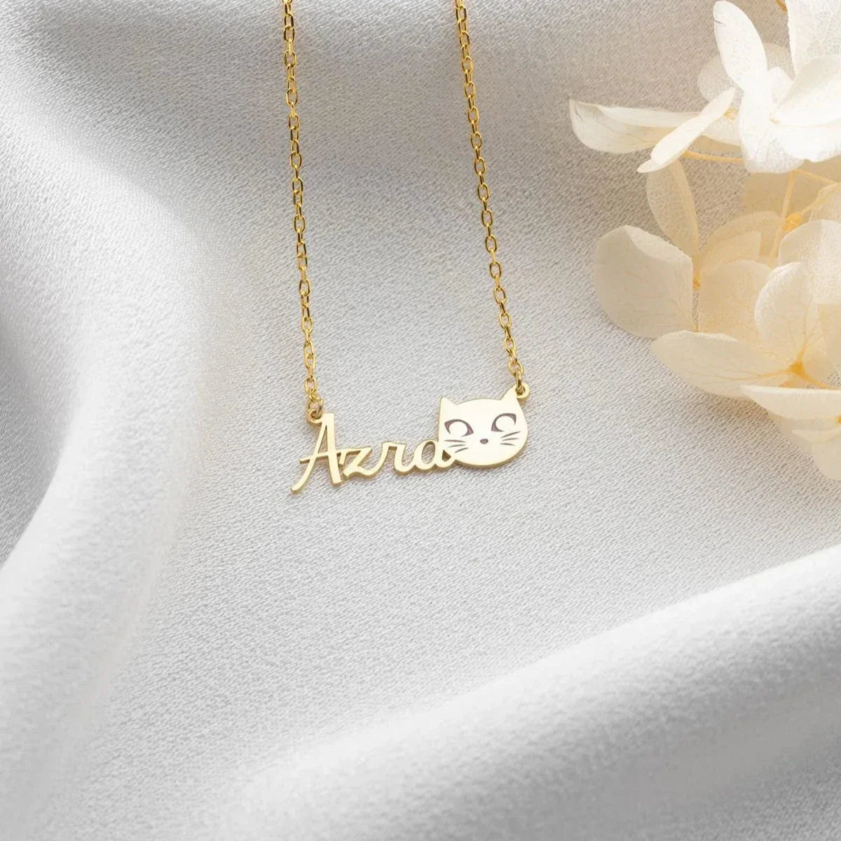 İSİMLİ KEDİ KOLYE | 925 GÜMÜŞ