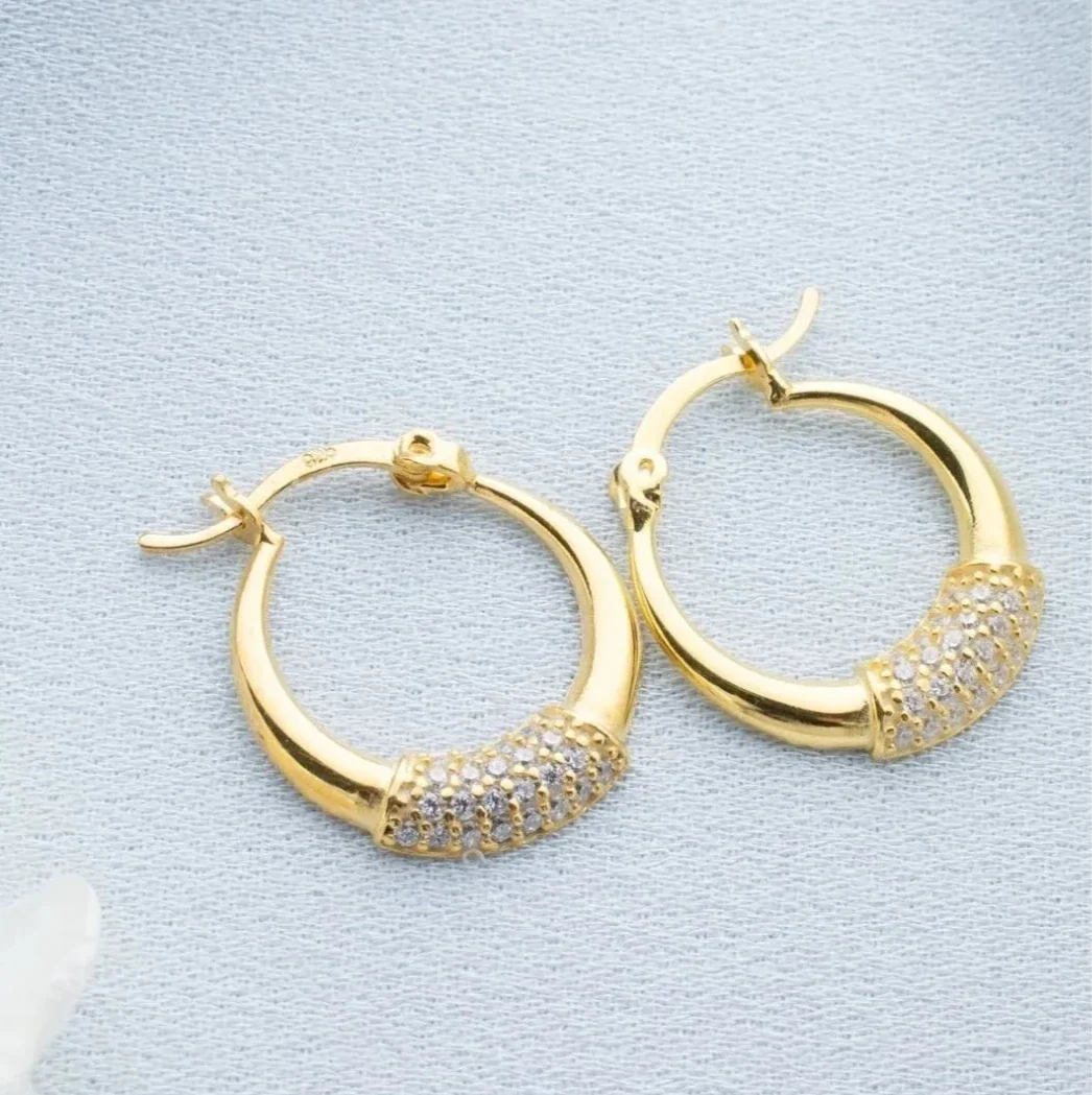 TAŞLI HALKA KÜPE | 925 GÜMÜŞ