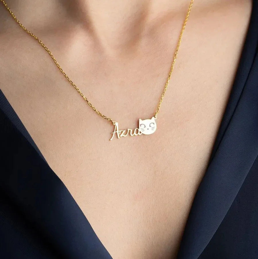 İSİMLİ KEDİ KOLYE | 925 GÜMÜŞ