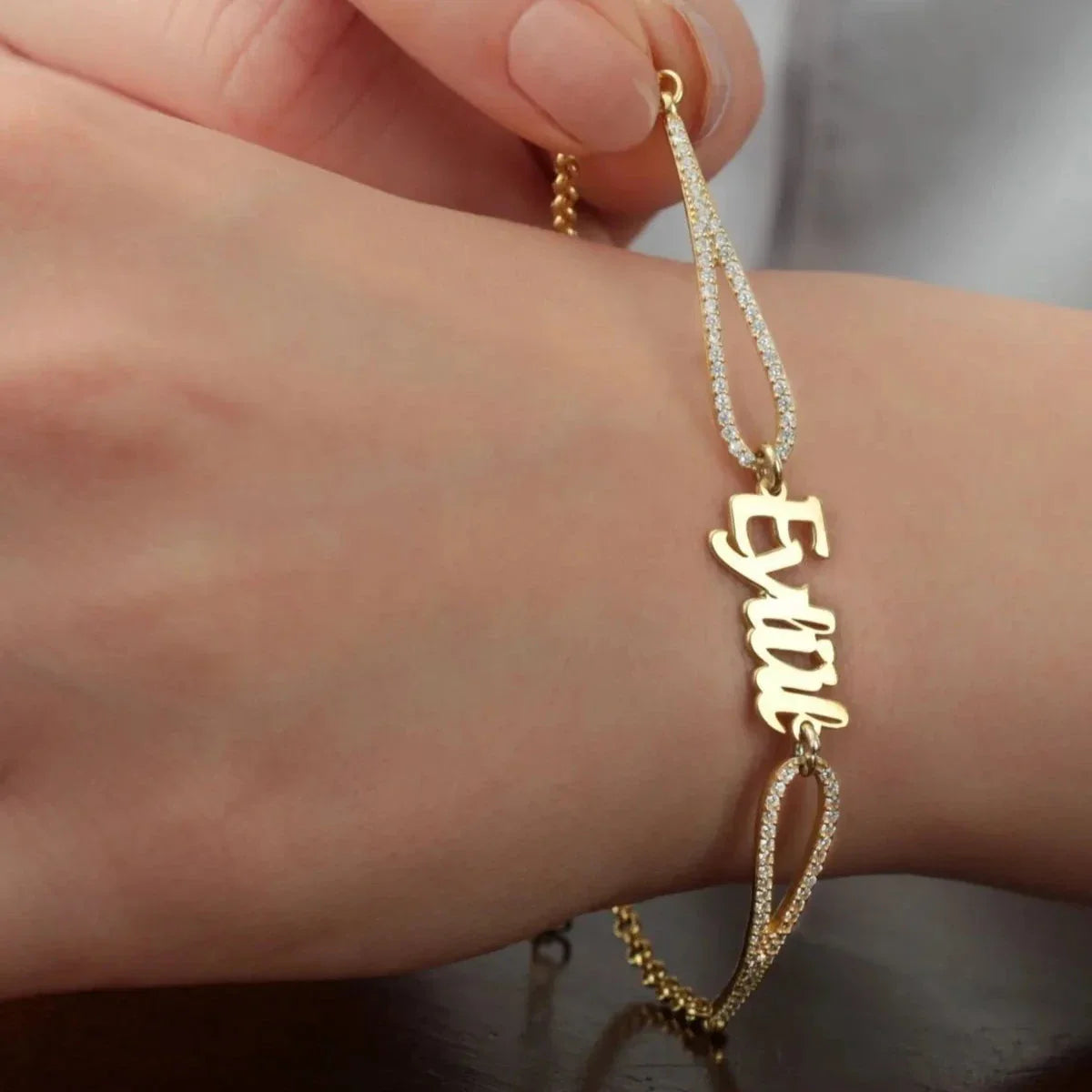 ZİRKON TAŞLI İSİM BİLEKLİK | 925 GÜMÜŞ