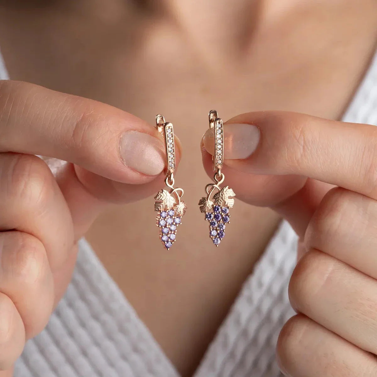 SALLANTILI ÜZÜM KÜPE | 925 GÜMÜŞ