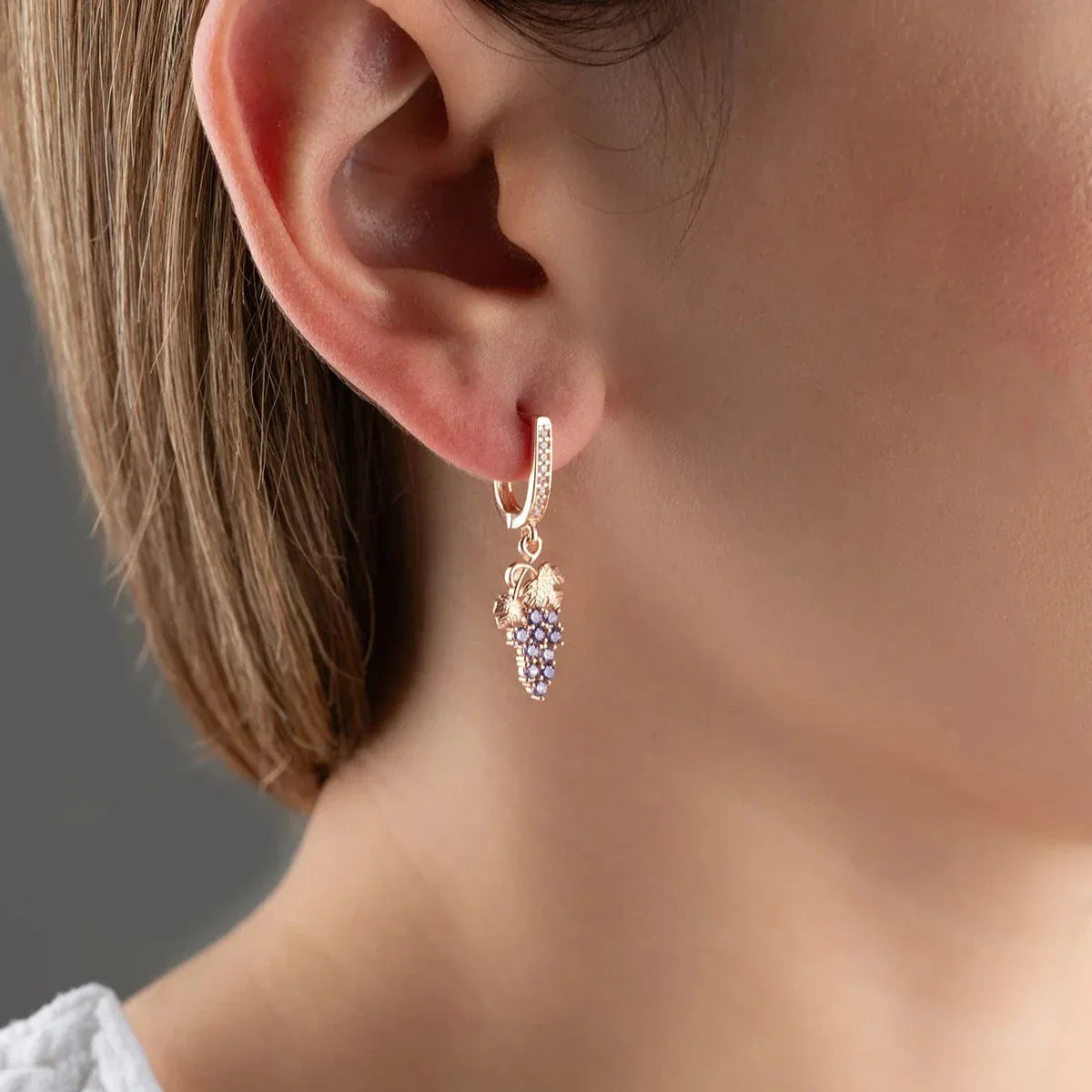 SALLANTILI ÜZÜM KÜPE | 925 GÜMÜŞ