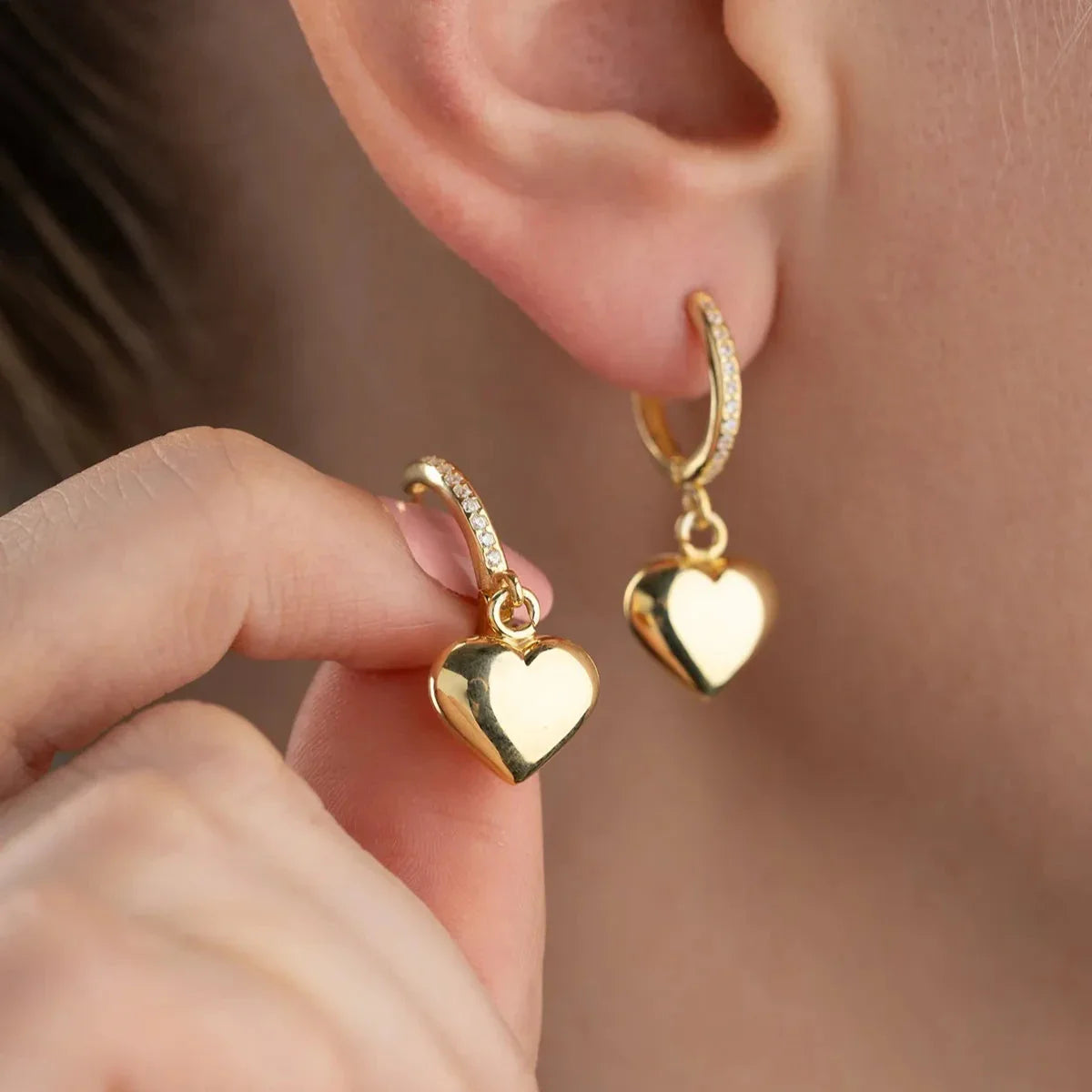 BOMBELİ KALP KÜPE | 925 GÜMÜŞ