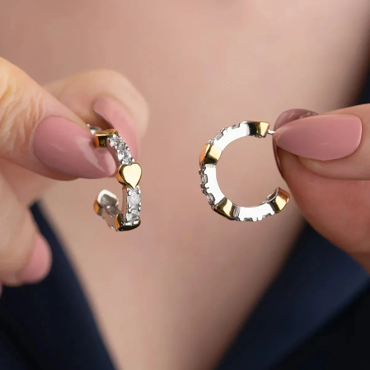 MİNİ KALP TAŞLI KÜPE | 925 GÜMÜŞ