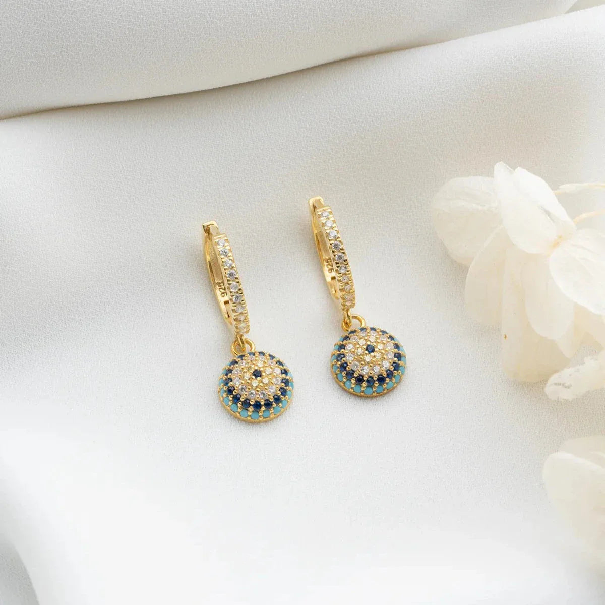 NAZARLI GÖZ KÜPE | 925 GÜMÜŞ