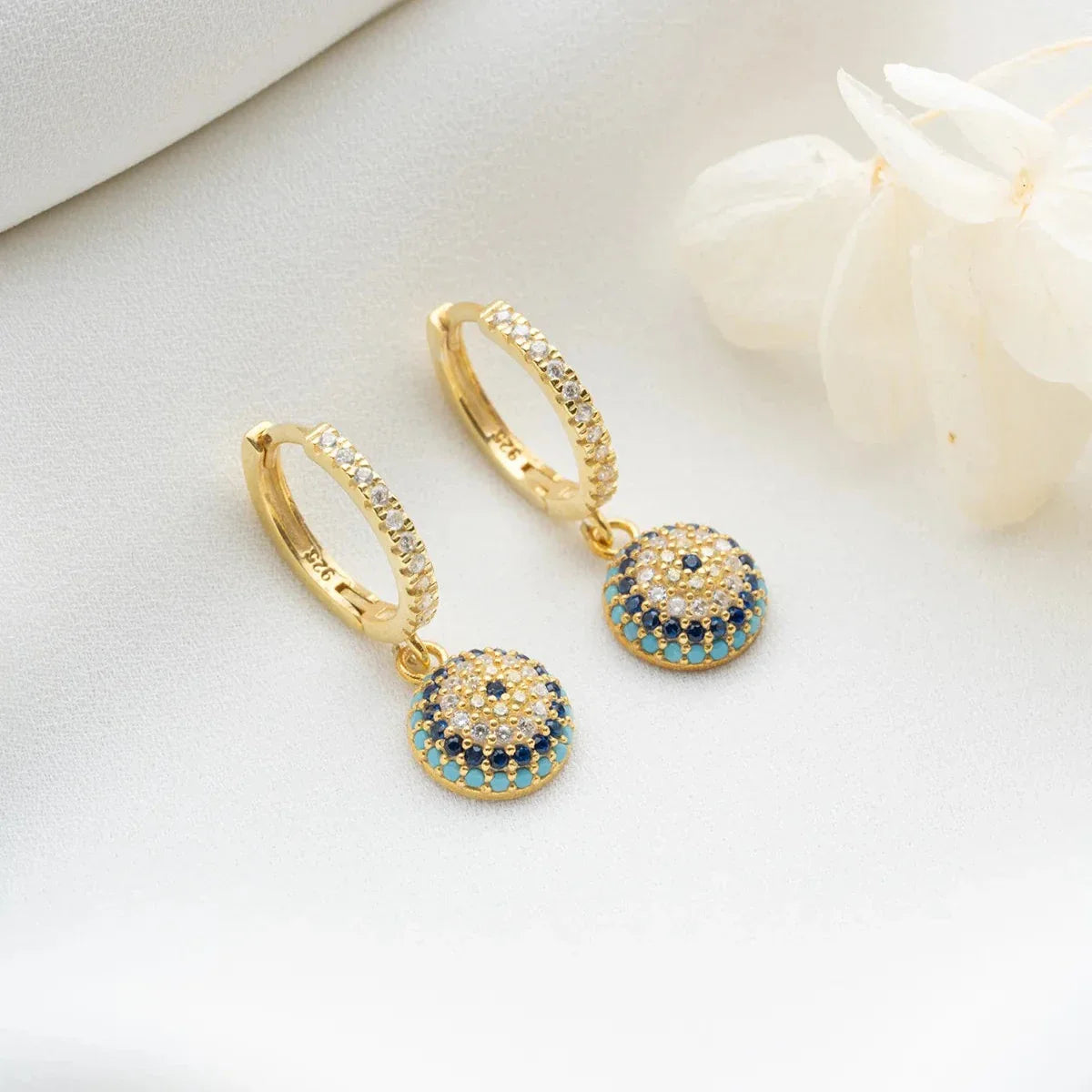 NAZARLI GÖZ KÜPE | 925 GÜMÜŞ