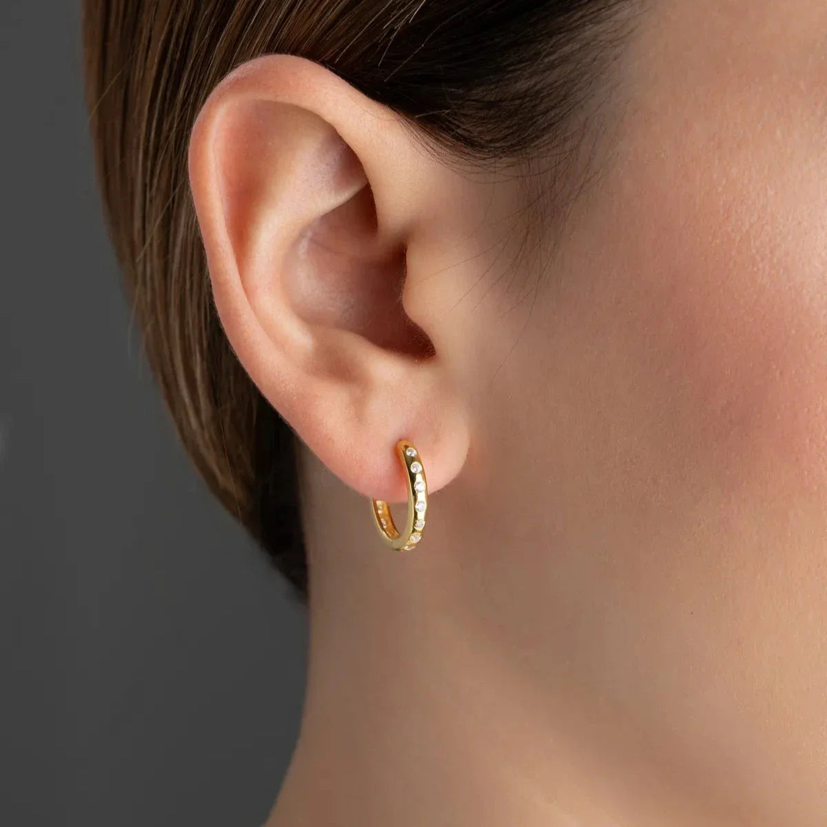 MİNİ HALKA TAŞ KÜPE | 925 GÜMÜŞ