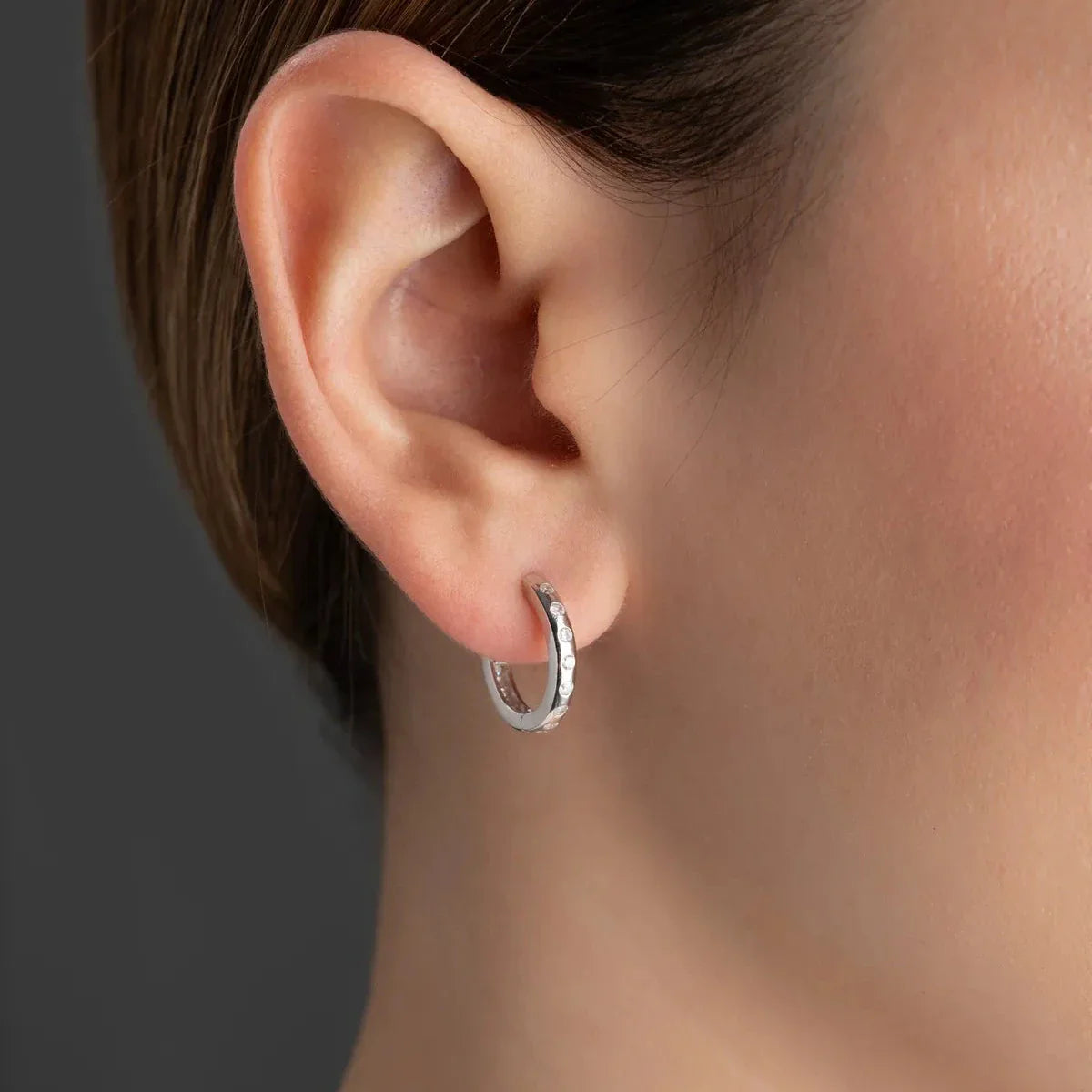 MİNİ HALKA TAŞ KÜPE | 925 GÜMÜŞ