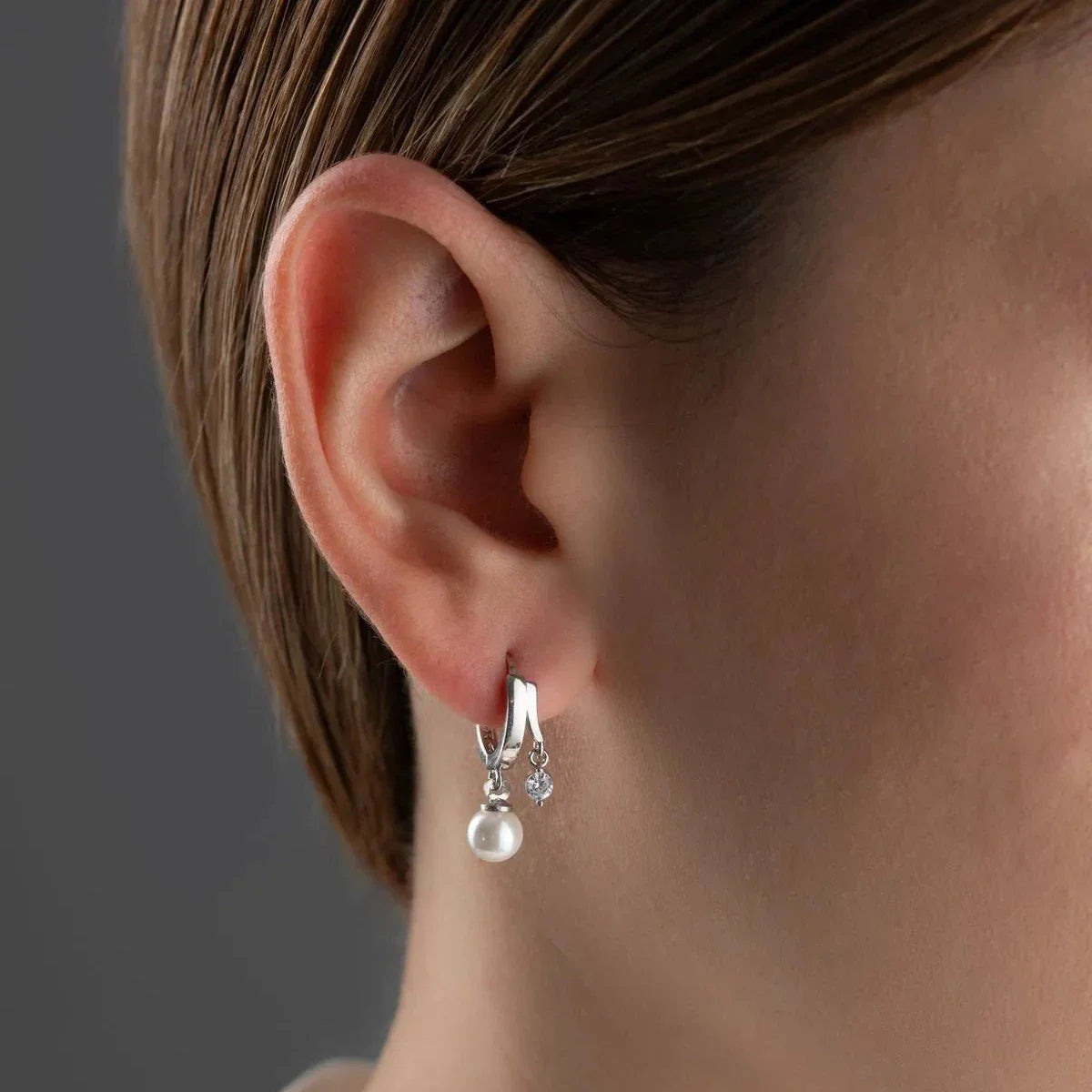 İNCİ TAŞ KÜPE | 925 GÜMÜŞ