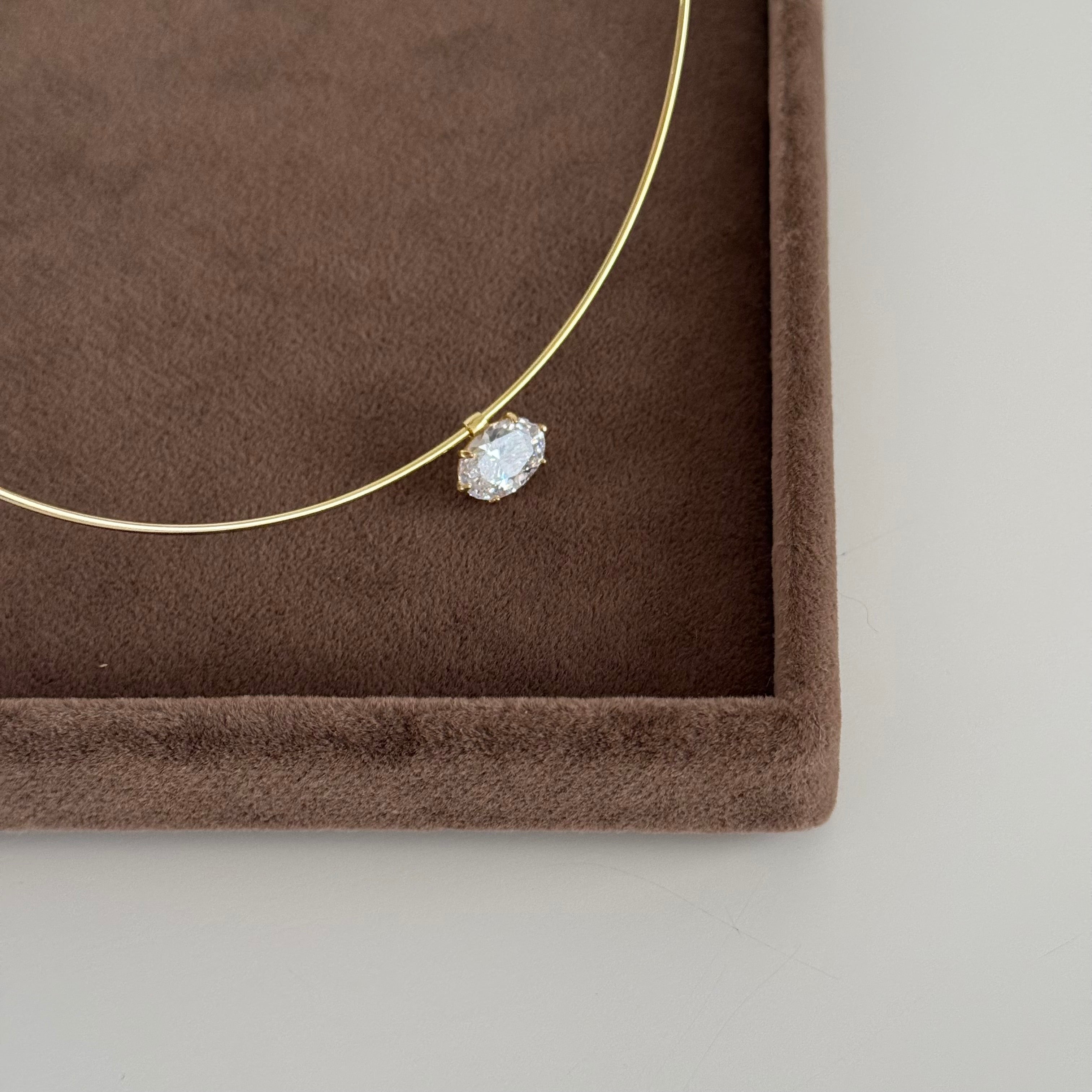 OVAL TAŞ CHOCKER KOLYE| 925 GÜMÜŞ