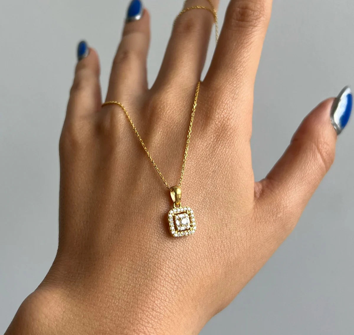 MİNİ BAGET TAŞLI KOLYE | 925 GÜMÜŞ