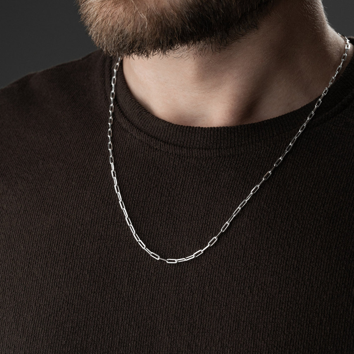 3 mm ataç forse zincir erkek kolye, boyunda kullanımı.
