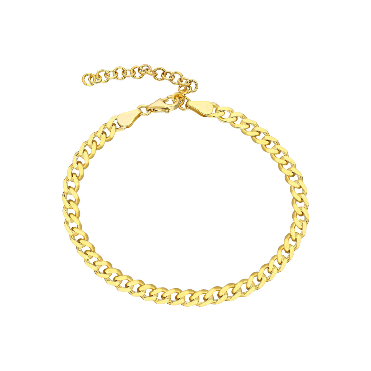 4 mm Gurmet Zincir Bileklik | 925 Ayar Gümüş — Gold — beyaz fon #RENK_gold