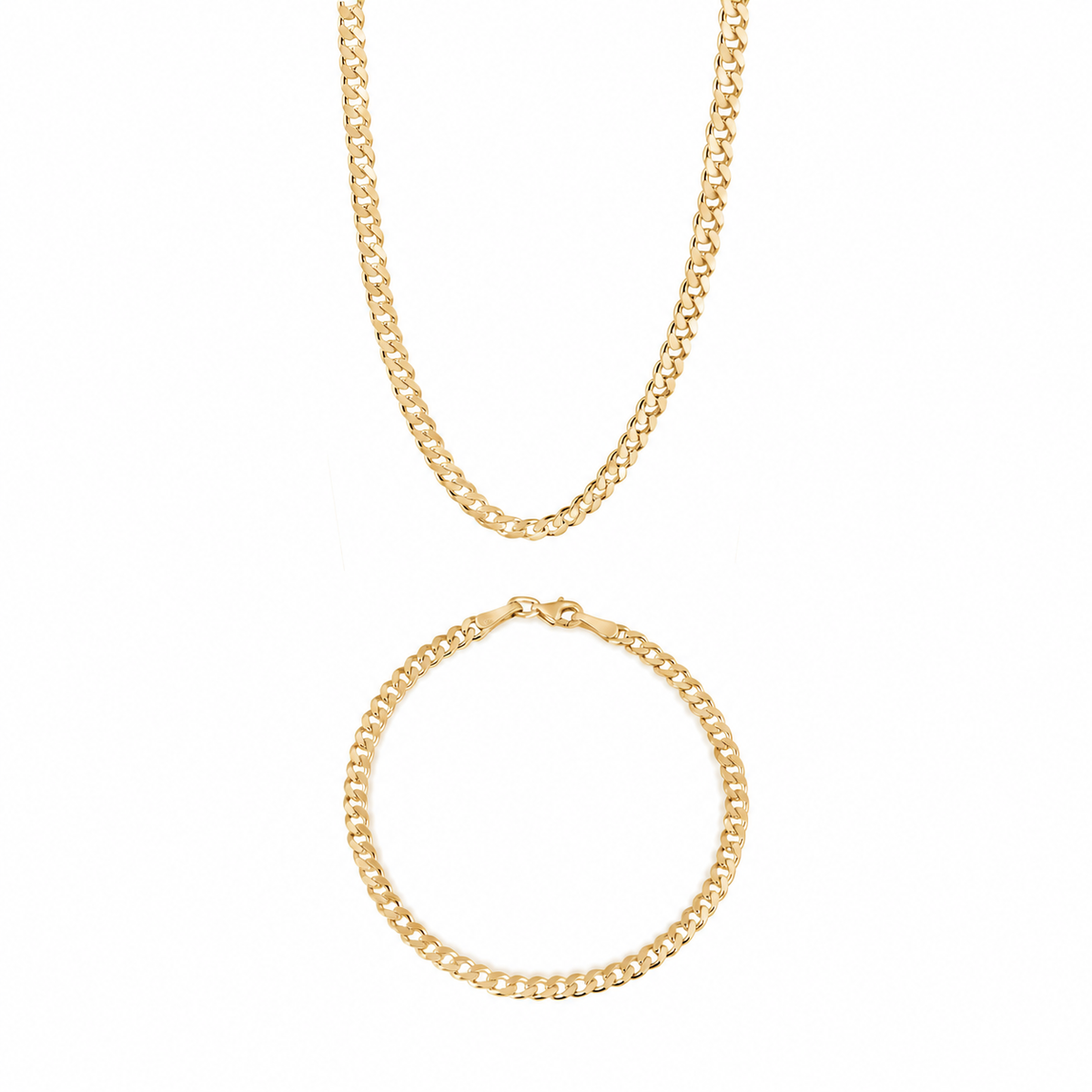 4 mm Gurmet Zincir Erkek Kolye-Bileklik Set | 925 Ayar Gümüş – Jeweliay Jewelry – 2 – Gold beyaz fon #RENK_gold